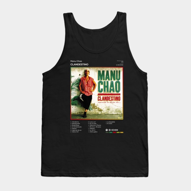 Manu Chao - Clandestino Tracklist Album Tank Top by 80sRetro